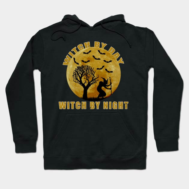 Funny Witch By Day Witch By Night Halloween Hoodie by zerouss